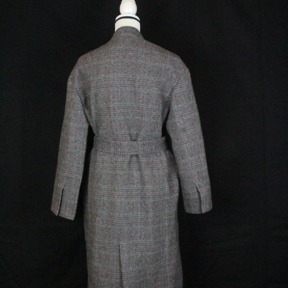NWT ZARA XS WOOL LAPEL BELTED PATTERNED HERRINGBONE LONG COAT - Picture 8 of 12